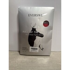 Everswe Full of the Colors Microfiber Tights 80 Den L/XL Red New!
